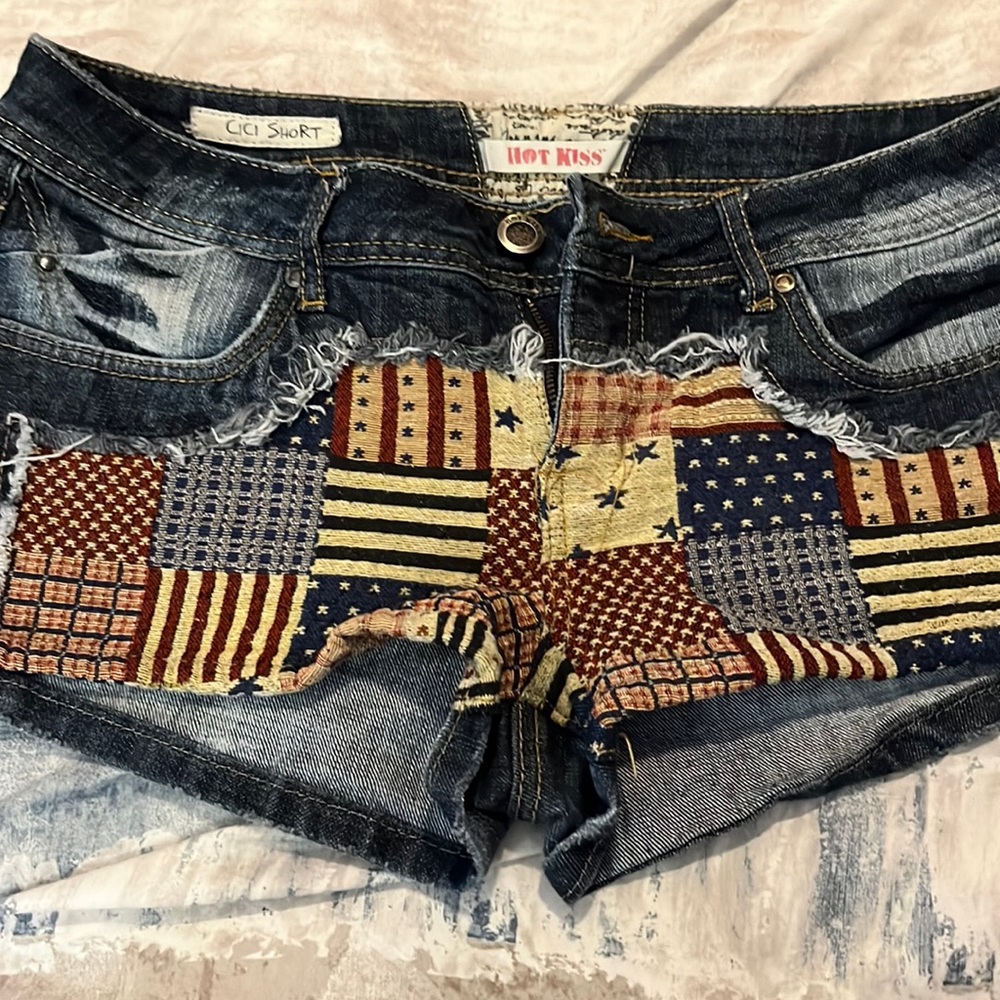 Patriotic jean shorts